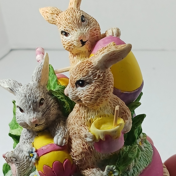 AGC American Greetings Color Your Easter Happy Bunny Rabbits Figurine Eggs 1998 - Picture 7 of 10